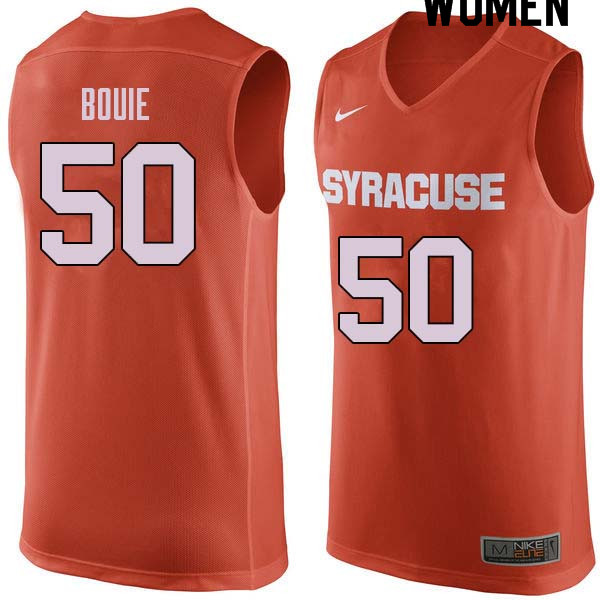 Women #50 Roosevelt Bouie Syracuse Orange College Basketball Jerseys Sale-Orange